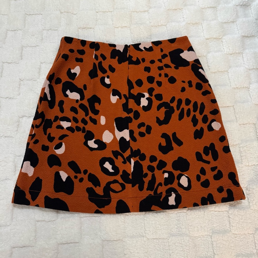 Maeve by Anthropologie Orange Leopard Print Mini Wrap Skirt, Women’s X-Small NWT - Picture 3 of 7